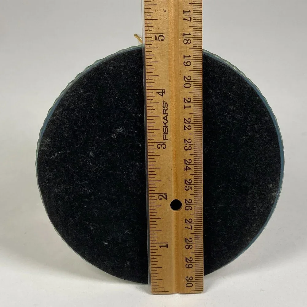 3 Hand Blown Glass Elephants on Globe Figurine Blue Rhinestone Eyes Mirror Base - Picture 11 of 11